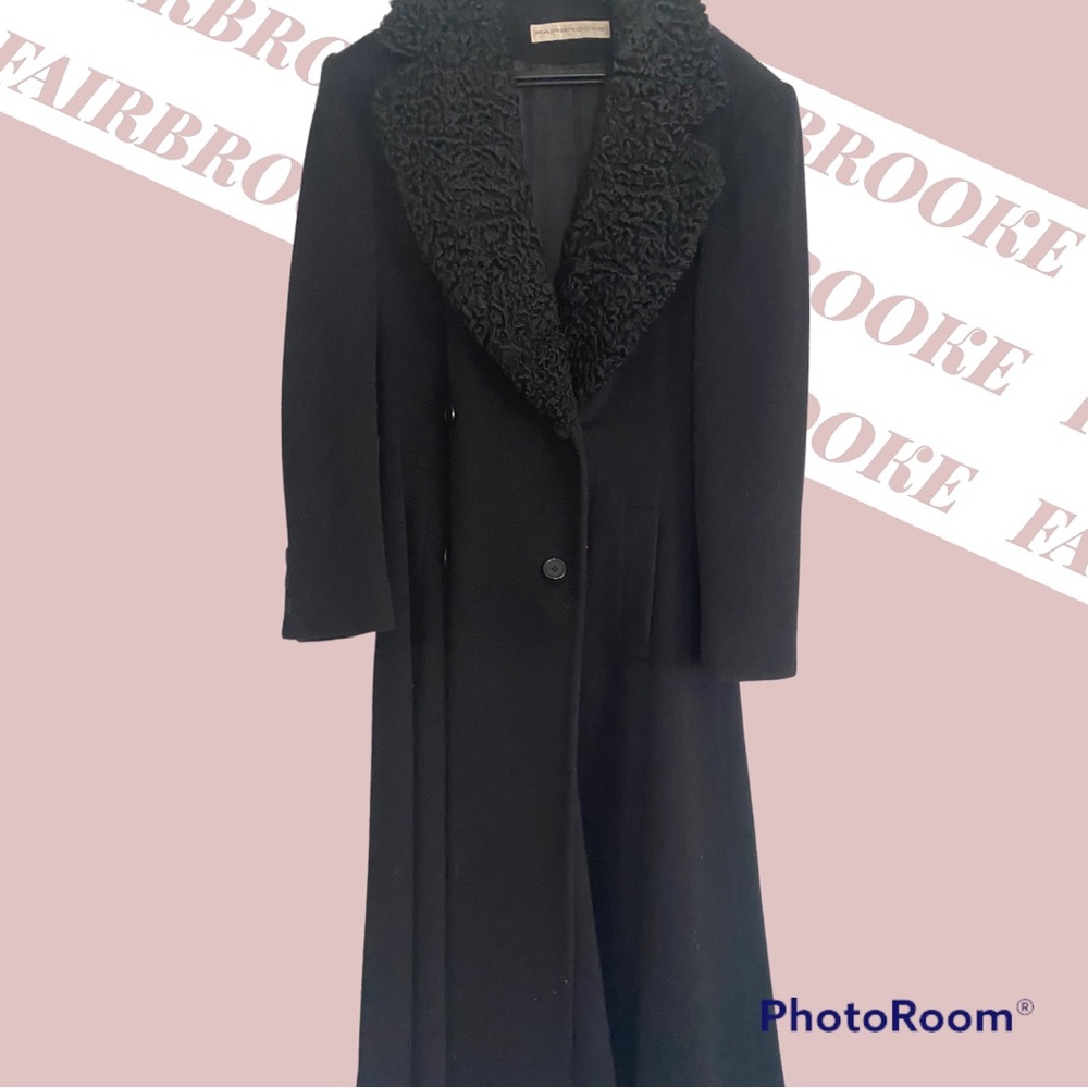 FAIRBROOKE vintage black wool swing coat  size 8